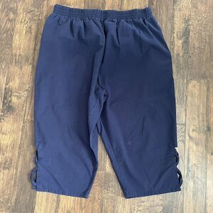 Kenneth Too! Capri Pants Womens 2XL Blue Cotton Blend Elastic Waist Pockets